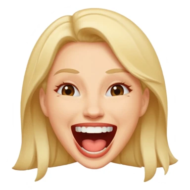 woman laugh her mouth wide open sticker