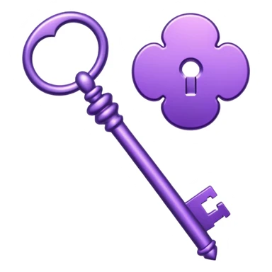 glitter purple key sticker