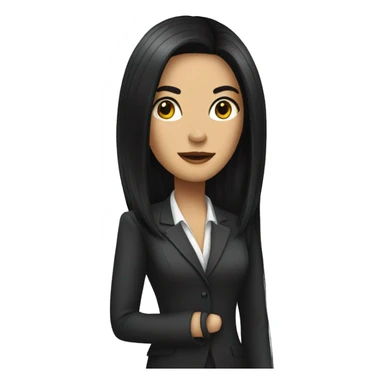 Female defense attorney with long black hair  sticker