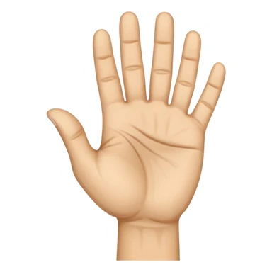 a human right hand emoji giving the "Scram" (Get out of here!) sign with palm facing the viewer, fingers clenched touching the palm, and the thumb extended out to the right side. This emoji can also be used to signify thumbing a ride (hitchhiking). sticker