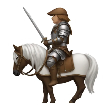 a white avar nomadic soldier on a horse from the side with leather armor on sticker