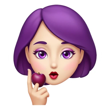 A female plum with eyes that is looking sweetly at ypu and blowing a kiss. you  sticker