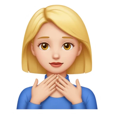 Your hands holding your neck girl emoji sticker