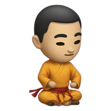 Maître Shaolin qui fait de la méditation sticker