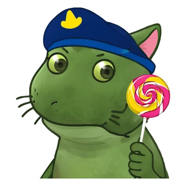 cat with lollipop  sticker