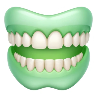 teeth with bright green braces sticker