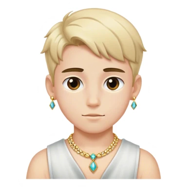 jewelry adorned boy portrait sticker