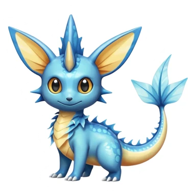 Colorful Shiny Exotic Victini-Salandit-Vaporeon-Fakémon-hybrid-creature (full body)  sticker