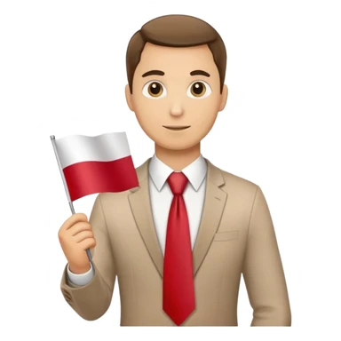tie man polish flag sticker