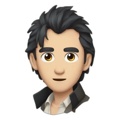 Howl from howls moving castle with dark hair sticker