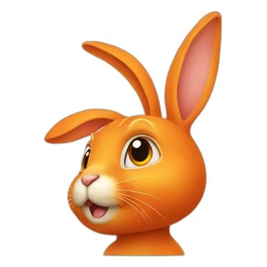 orange rabbit sticker
