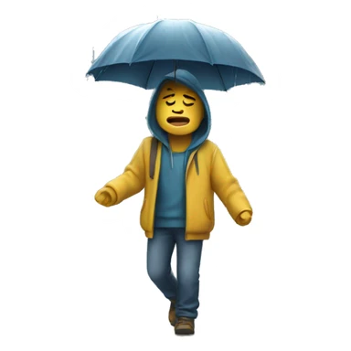 Walking through rain and crying  sticker