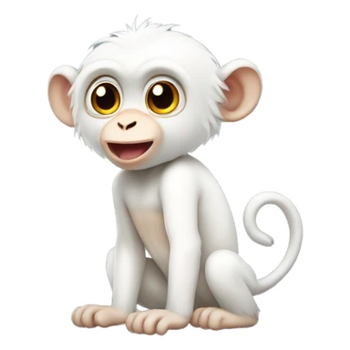Cute white monkey sticker