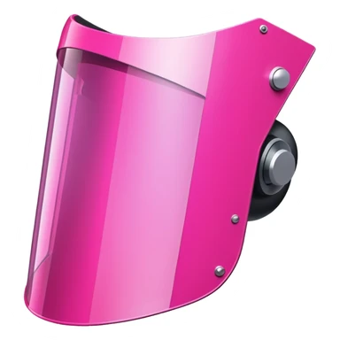 angular frameless pink shield visor, space-age Y2K style, geometric one-piece lens sticker
