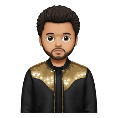 The Weeknd with Dark Brown Hair, Black Sequin Outfit sticker
