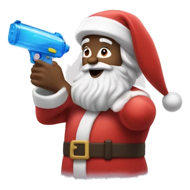 Santa shooting a water gun sticker