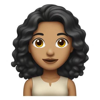 Latina black wavy long hair and tan skin sticker