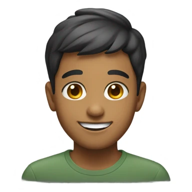 A Pakistani  boy with short hair smiling sticker