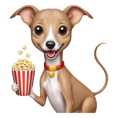 italian greyhound with popcorn sticker