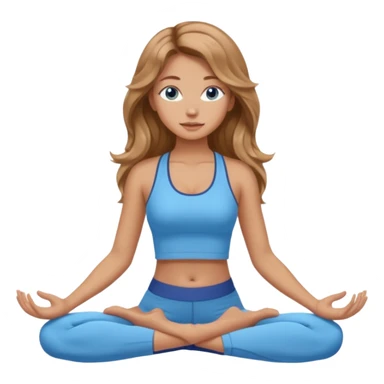 Girl with light brown wavy long hair and blue eyes who likes yoga sticker