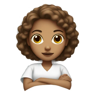 light skin girl with warm brown hair laying in a hospital bed  sticker