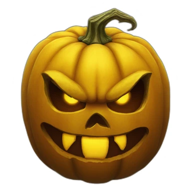 Yellow pumpkin head with demon eyes sticker