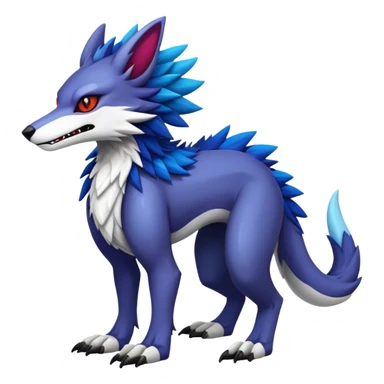 Epic Edgy Cute Colorful Modern Vernid-Protogen-Sergal-creature-animal full body sticker