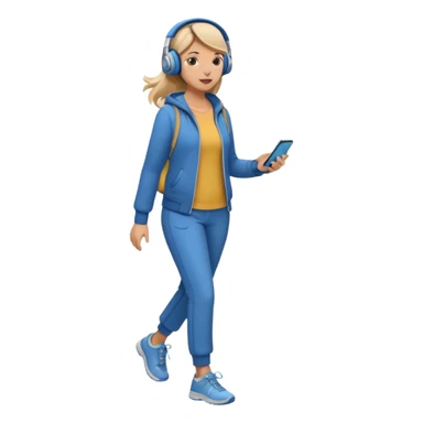 women walking with music full body sticker