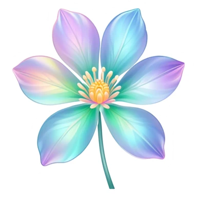 Pastel iridescent transparent luminescent flower sticker