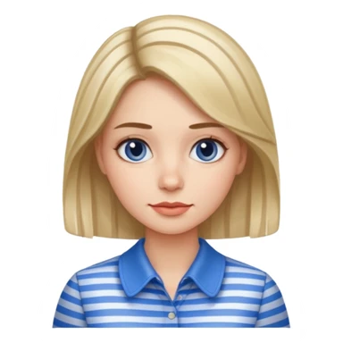 woman with blue Striped Shirt not a t shirt sticker