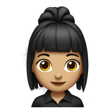 girl with black medium hair,black "POLO" shirt sticker