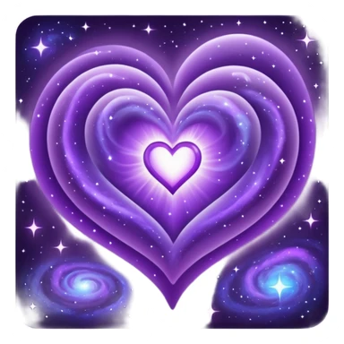 purple galaxy heart sticker