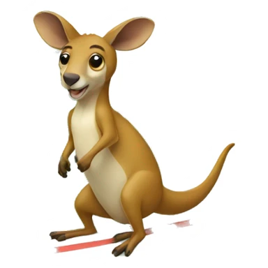 surfing kangaroo sticker
