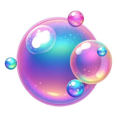 pink  bubbles glittter sticker