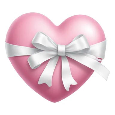 Pink heart with white ribbon sticker