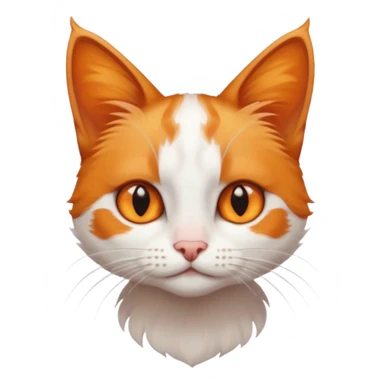 tiny + skinny ginger and white cat with deep orange eyes sticker