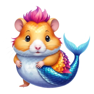 mermaid hamster sticker