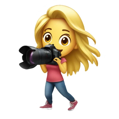 Chica rubia con cámara sacando fotos sticker