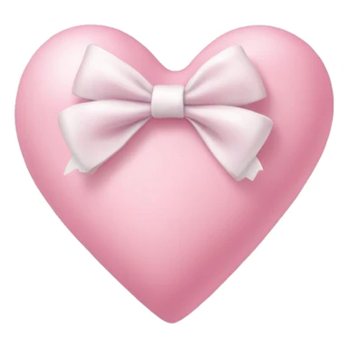 Baby pink heart with a white bow sticker