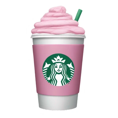 pink coffee Starbucks with grey heart  sticker