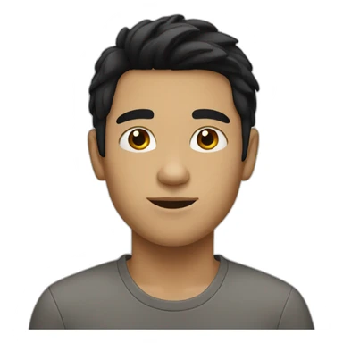 half white boy with black hair sticker