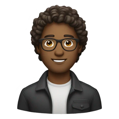 Man with glasses and browm wavy hair  sticker