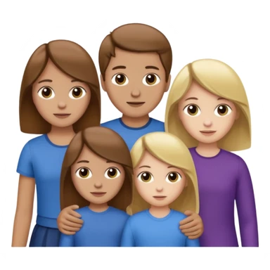 1 brown hair fair skin brother 4 brown hair sisters 1 blond sister sticker