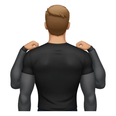 slightly muscular man in black shirt being taken from behind sticker