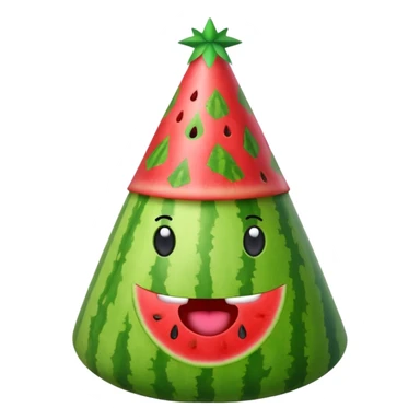 watermelon in party hat sticker