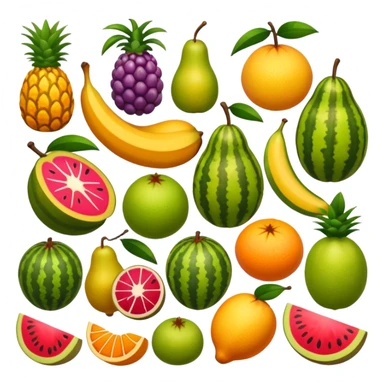 Full Tropical exotic fruits together sticker
