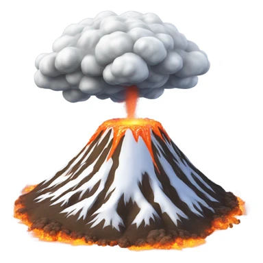 volcano covered in snow spitting out meatballs  sticker