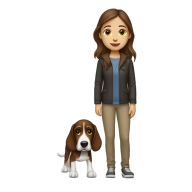 Girl with brown hair and a treeing walker coonhoun sticker