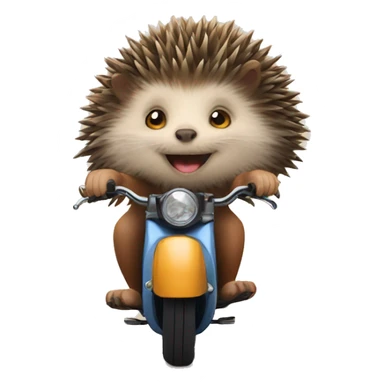 A hedgehog riding on a cat sticker