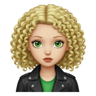 Bad Girl blonde curly Hair 
Green eyes sticker
